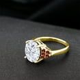 thumbnail image 4 of Gem Stone King 18K Yellow Gold Plated Silver Red Garnet Ring Set with Oval Moissanite (5.63 Cttw) (Size 9), 4 of 4