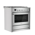 thumbnail image 4 of Empava 36-inch 4.3 cu. ft Slide-In Freestanding Single Oven Gas Range with 5 Sealed Burner Cooktop in Stainless Steel, 4 of 12