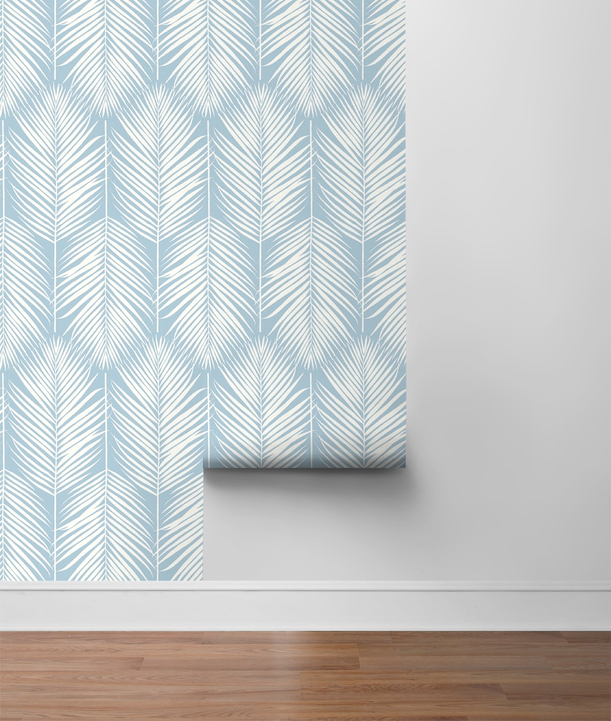 NextWall Hampton Blue Palm Silhouette Peel and Stick Wallpaper