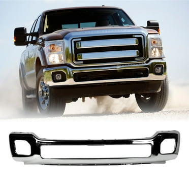 Chrome Steel Front Bumper For Ford 2011-2016 F-250 F-350 Super Duty Truck,Front Bumper Face Bar with Fog Light Holes Assembly