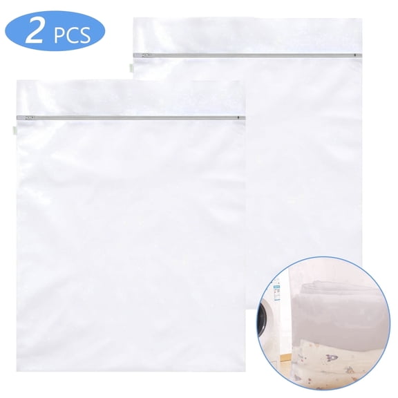 Tripumer 2 Pcs Extra Large Mesh Laundry Bag 35 x 43 inch Honeycomb Washing Bag with Zipper for Bedding Blankets Clothes Travel Storage