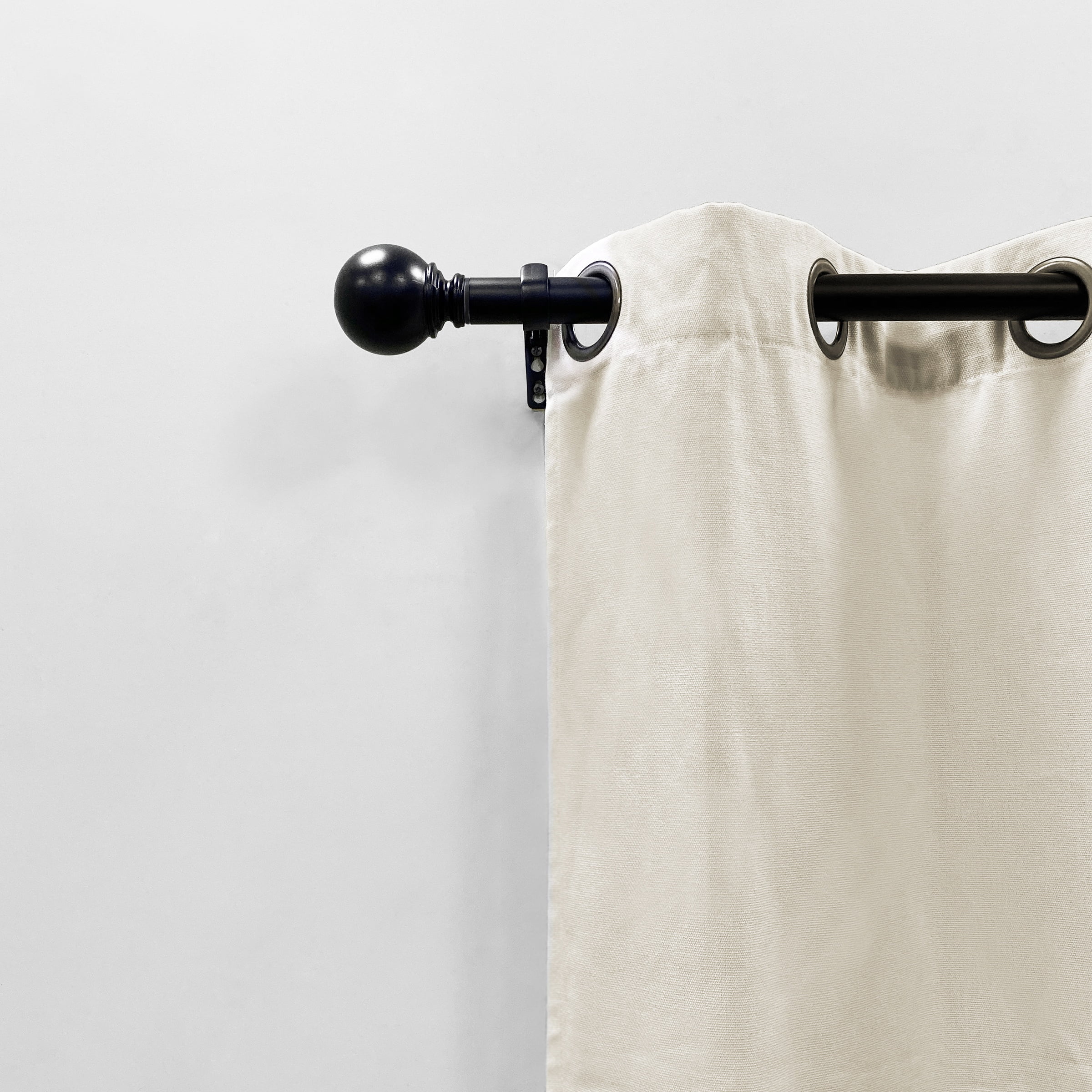Mainstays 1" Black Ball Adjustable Single Curtain Rod 84-120"