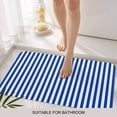 thumbnail image 6 of Navy Blue Stripe Doormat Outdoor Entrance 18"x30", Modern White Vertical Striped Geometric Absorb Moisture Dirt Door Mats, Non-Slip Rubber Backing Floor Mats Indoor, Low-Profile Front Door Rugs, 6 of 9