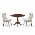 thumbnail image 2 of East West Furniture Dublin 3-piece Wood Dining Set in Mahogany/Doeskin, 2 of 9
