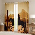thumbnail image 2 of Feelyou Vintage Cowboy Cowgirl Blackout Curtains Set of 2 (52x84 Each), Rustic Horse Animal Window Curtains, Hippie Western Style Curtains and Drapes, Living Room Curtains Decor, 2 of 6