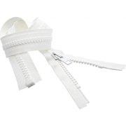 YKK #10 Heavy Duty Vislon Molded Plastic Marine Separating Zipper - Color White - Select Length - 1 Zipper Per Pack (50")