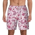 thumbnail image 2 of Goofa Flower Butterfly Printed Men's Swim Trunks Board Shorts Quick Dry Mens Swimming Trunks with Compression Liner,Breathable Fit Hawaii Beach Shorts-Large, 2 of 9