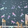 thumbnail image 3 of CHAO pegatinas de pared con diseño de unicornio degradado, pegatinas murales para dormitorio, sala de estar, pared de TV, 3 of 5