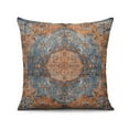 thumbnail image 7 of Burnt Orange Blue Carpet Pattern Farmhouse Cushion Throw Pillow Covers 16"x16", Set Of 2, Linen Study Sofa Cushion Cover Indoor Living Room Home Decor, 7 of 7