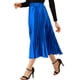 thumbnail image 4 of Falda Midi Plisada de Fiesta para Mujeres INSPIRE CHIC con Cintura Elástica Metálica 2XL Azul Real, 4 of 7