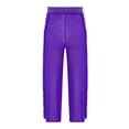 thumbnail image 5 of Aislor Girls Glitter Rhinestone Sequin Sheer Mesh Wide Leg Pants Modern Figure Skating Jazz Dance Pants Purple 6, 5 of 7