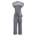 thumbnail image 5 of Women's Fashion Trousers Suit Casual Short Sleeve Long Pants Set For Vacation And Daily Outfits And Pants Lady Pant Suits Bridal Jumpsuit Pantsuit for Women Party Wedding Women Ski Pants Suspenders, 5 of 5