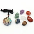 thumbnail image 3 of Conjunto de siete chakras con aura natural, cristales mixtos, decoración del hogar, curación, colección de piedras preciosas pulidas, collar amuleto, 3 of 3