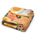 thumbnail image 6 of Kawaii Anime Black Cat Ramen Blanket, Japanese Food Art, Soft Flannel Fleece, Gift for Anime Fans 50x40, 6 of 6
