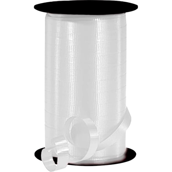 PMU 250 Yards x 3/8in White Crimped Curling Ribbon String for Gift Wrapping Ribbon Balloon String Birthday Celebration Party Presents Decor, Festival Art Craft Accessories (1-250 Yard Rolls)