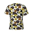 thumbnail image 6 of Vsdgher Black Cow Sunflowers Print Men's Dry Fit Mesh Athletic Shirts Moisture Wicking Tennis T-Shirt Tops, 6 of 9