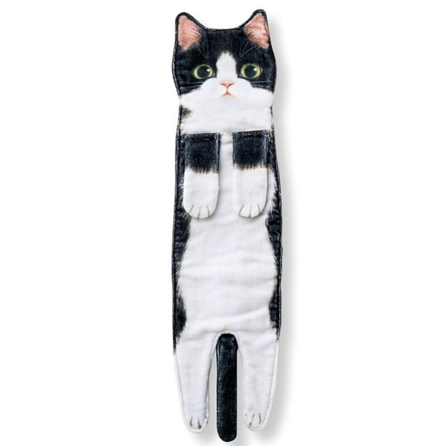 Cute Cat Towel Multipurpose Microfiber Face Towel Hangable Super Soft Absorbent Towel
