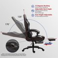 thumbnail image 5 of Dowinx Gaming  Office Chair with Massage Lumbar Support, Racing Style PU Leather  (Black&Red, 5 of 9