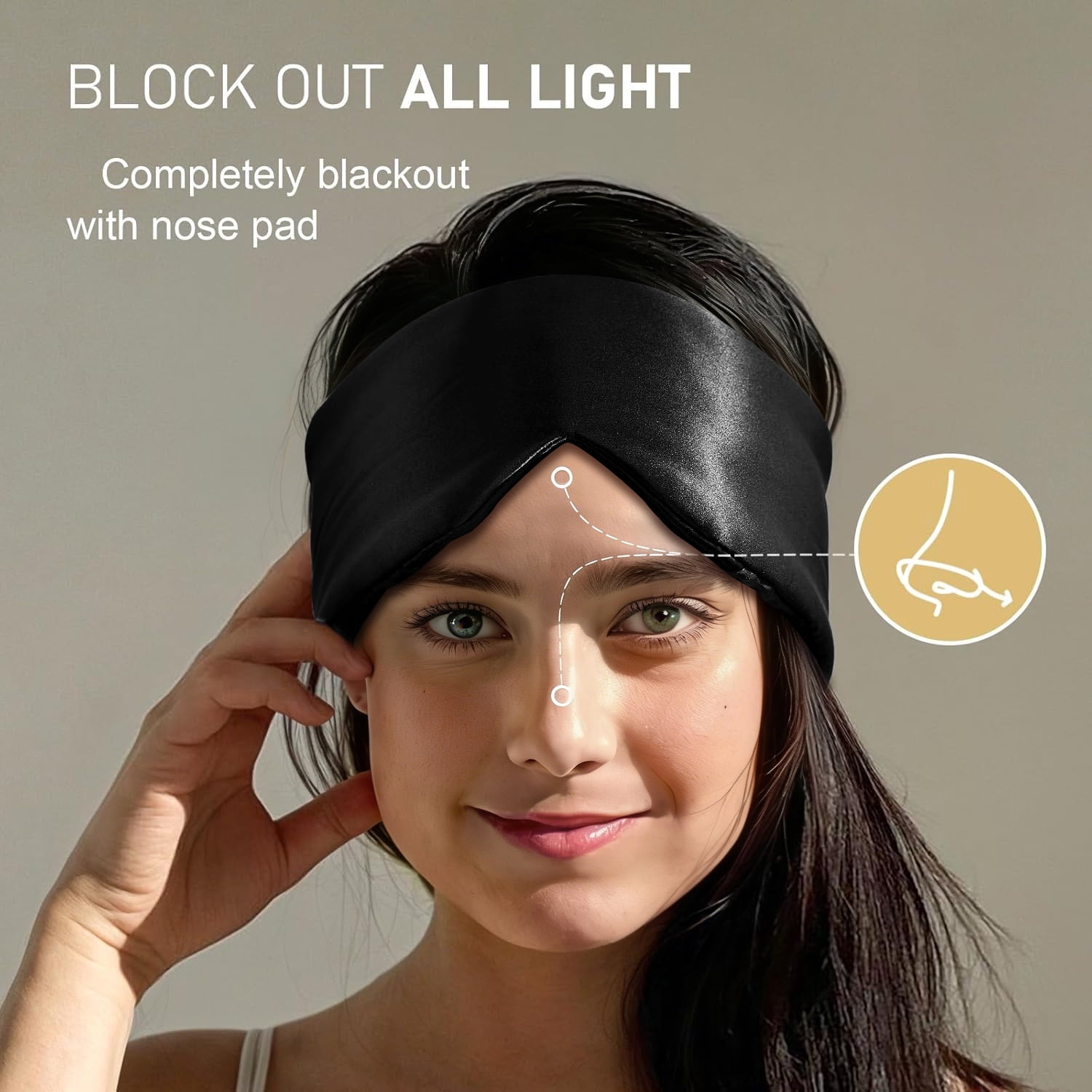 FACEMOON 100% Mulberry Silk Sleeping Mask, Light-Blocking, Soft, Padded