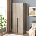 thumbnail image 2 of Manhattan Comfort Lee Wardrobe Closet 1.0 from Engineered Wood in Rustic Gray, 2 of 16