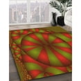 thumbnail image 3 of Ahgly Company Machine Washable Indoor Round Transitional Dark Yellow Green Area Rugs, 8' Round, 3 of 7