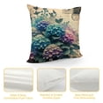 thumbnail image 4 of COMIO Flower Throw Pillow Covers Purple Hydrangea Floral Vintage Beautiful Flowers Blossom Pillowcase Summer Square Cushion Cover for Home Garden Outdoor Bed Decorations White, 4 of 5