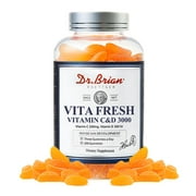 Dr.Brian Vita Fresh Orange Gummies for Kids Children Adults Helps Immune Support and Bones Multivitamin Vitamin C Vitamin D Chewable Gummies Additive-Free VC VIT D Gummy 100count