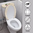 thumbnail image 3 of HELLHERO Festive Snow Family Stylish Polyester Fabric Toilet Seat Covers Set, Elastic Edge, Soft 17"x21" Fits All Toilet Shapes, Dust-Proof, 3 of 8