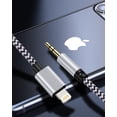 thumbnail image 2 of Cable auxiliar Haoano Lightning de 3,5 mm para iPhone [paquete de 2], 2 of 7