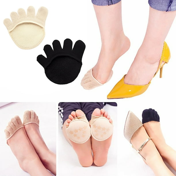 2 Pairs Women Toe Toppers No Show Half Socks Toe Cover Socks with Forefoot  Pad