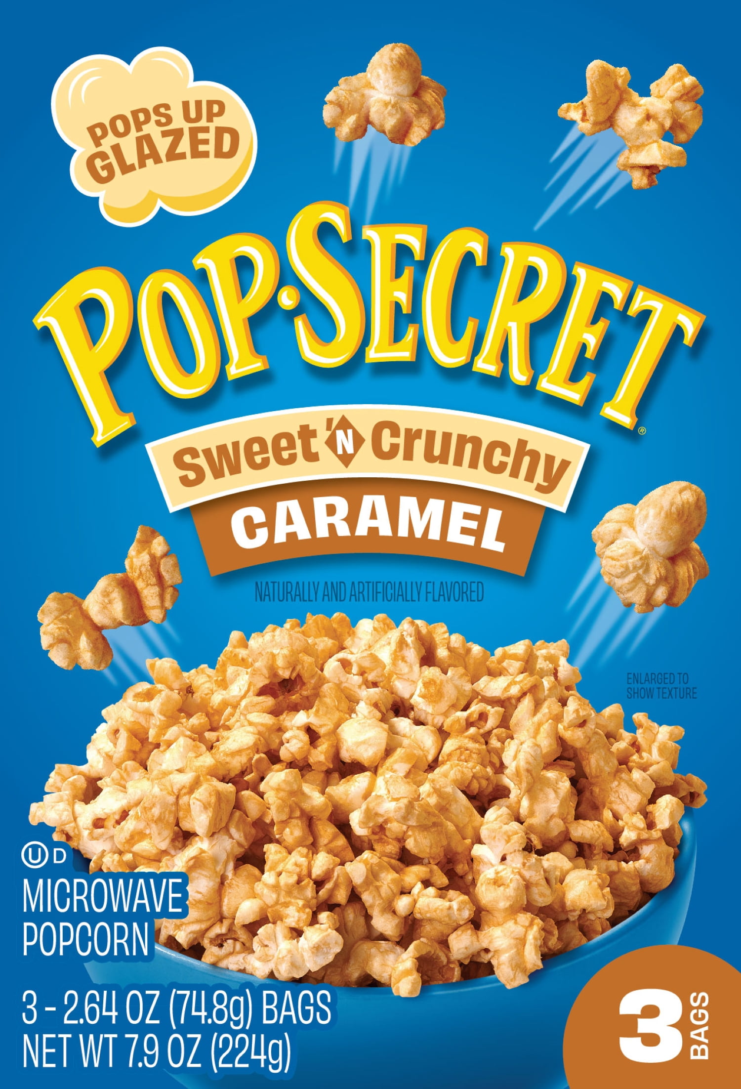 Pop Secret Popcorn, Sweet 'n Crunchy Caramel Microwave Popcorn, 2.64 oz Bags, 3 Ct