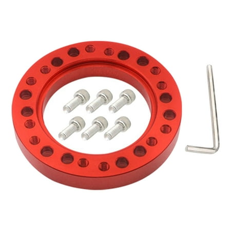 

Aluminum Alloy Car Steering Wheel Hub Adapter Spacer Pad With 6 Screws Universal Steering Accessories Parts Car Conversion Spacer Red