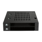 Icy Dock FlexiDOCK MB522SP-B Drive Enclosure for 3.5 - Serial ATA/600 Host Interface Internal - Black - 2 x Total Bay - 2 x 2.5 Bay - Metal, Plastic, Acrylonitrile Butadiene Styrene (ABS)