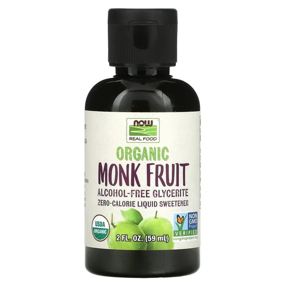 NOW Foods Organic Monk Fruit, Liquid Sweetener, 2 fl oz (59 ml)