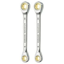 2pcs Uxcell Double Box End Ratcheting Wrench 8mm x 10mm Metric 72 Tooth Ratchet Spanner