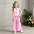 thumbnail image 2 of Kogui Toddler Clothes Girls 2 Piece Outfits Fashion Clothes Short Sleeve Tops and Pants Kids Summer Clothing Set Size 6-7 (Pink,6-7 Years), 2 of 9