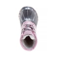 thumbnail image 4 of Josmo Girls Water Resistant Lace Up Duck Rain Boots, Silver Pink, Size: 13, 4 of 5