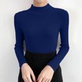 thumbnail image 6 of Otvok Mock Neck Ribbed Slim Fit Sweater for Women, Long Sleeve Solid Pullover, Stretchy Basic Layering Top for Fall Winter, 6 of 7