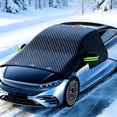 thumbnail image 4 of Universal Size Magnetic Thickened Half Car Cover, Water-Resistant & Dust-Proof Outdoor Car Protector With Reflective Strips, Scratch-Resistant Uv Protection Cover For Most Sedans,, 4 of 5