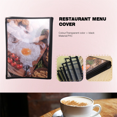 thumbnail image 4 of Transparent Restaurant Menu Covers for A4 Size Book Style Cafe Bar 10 Pages 20 View, 4 of 5