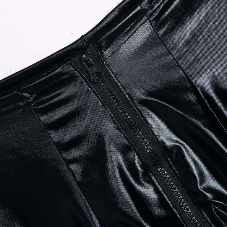 Men's Skin Straight Leg Tapered Pu Leather Pants Lingerie Pant