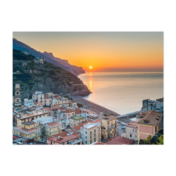 Minori Sunrise - Minori Campania Italy Photography Unframed Wall Art Print 5 x 7 inches