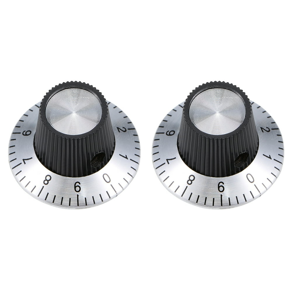 2Pcs 29x18mm Aluminium Alloy Potentiometer Rotary Knob w Dial Face