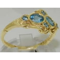thumbnail image 5 of British Made 9k Yellow Gold Natural Blue Topaz Womens Cluster Ring - Size 5.75, 5 of 6