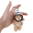 thumbnail image 3 of SIEYIO Trendy Plush Bear Key Ring with Helmets Soft Toy Keychain Backpack Pendant Stylish Bag Accessory for Women Girls, 3 of 13