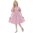 thumbnail image 6 of JUSLIO Girls Pleated Dress Ruffle Crew Neck Short Sleeve Casual Dresses Size 13 Y, 6 of 9