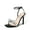 BLACK, variant on Women's Double Bowknots Crystal Sandals Clear Slingback Heels Square Toe Shoes for Party Wedding Brielle