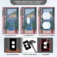 thumbnail image 3 of Yayeee Toggle Light Switch Wall Plate 1-Gang 4.5"x2.7" Home Decorative Outlet Cover, Pink Window, 3 of 7