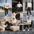 thumbnail image 4 of Men's Sweatpants Joggers Lightweight Elastic Waist Athletic Workout Gym Running Sweat Pants with Pockets Black, 4 of 9