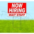 thumbnail image 1 of Now Hiring Wait Staff (18" x 24") Yard Sign, Includes Metal Step Stake, 1 of 6